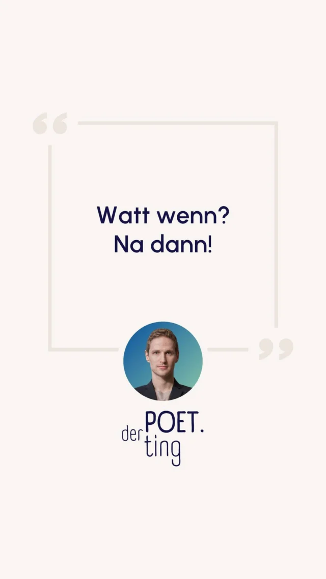 💭 Watt wenn? Na dann! 💭
„Was wenn ich’s nicht mehr sehen kann?“
„Dann rührst ´ne neue Farbe an.
Die streichst du drauf und dann ist gut,
jetzt ab mit dir, hab Farbenmut!“
/////
Ich freue mich auf dein Feedback! 😊
Kreativ-poetische Grüße
Kai
#raumpoet #gedicht #interiordesign